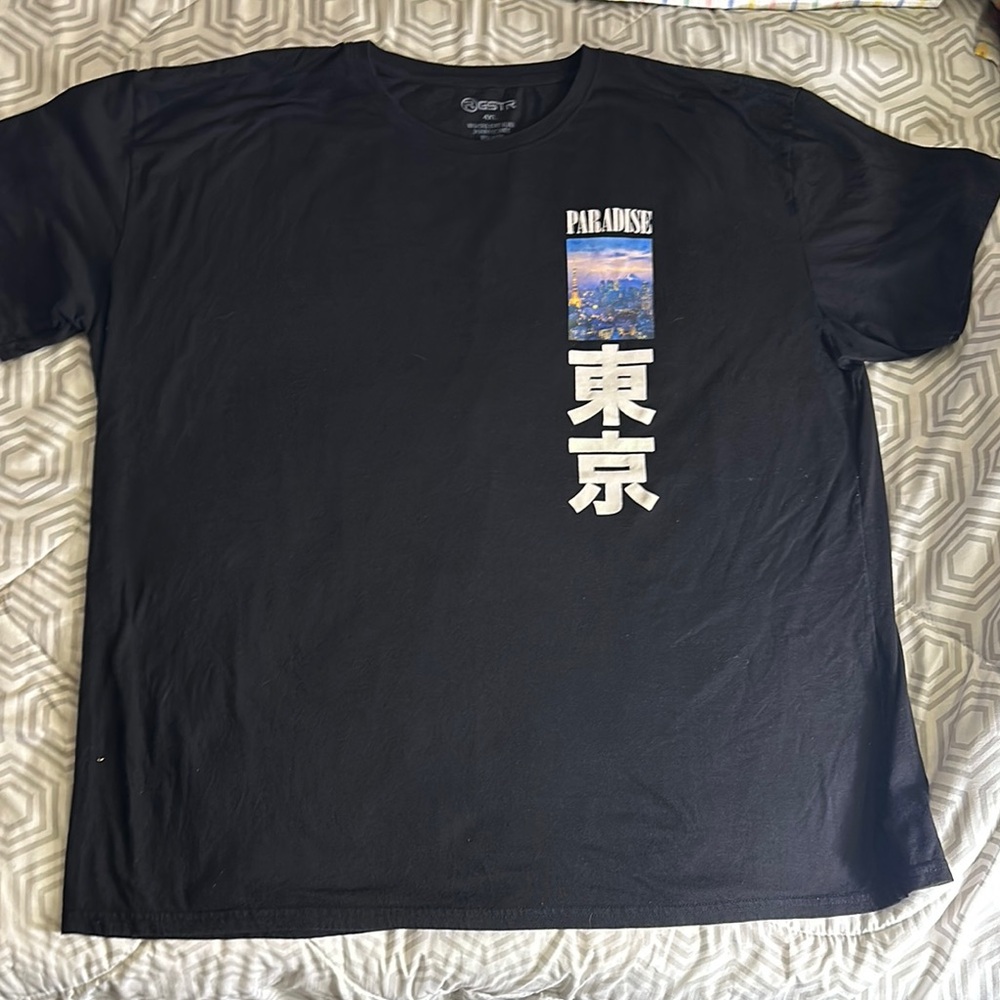 R GSTR Black Asian “Paradise” Graphic T-Shirt sz 4